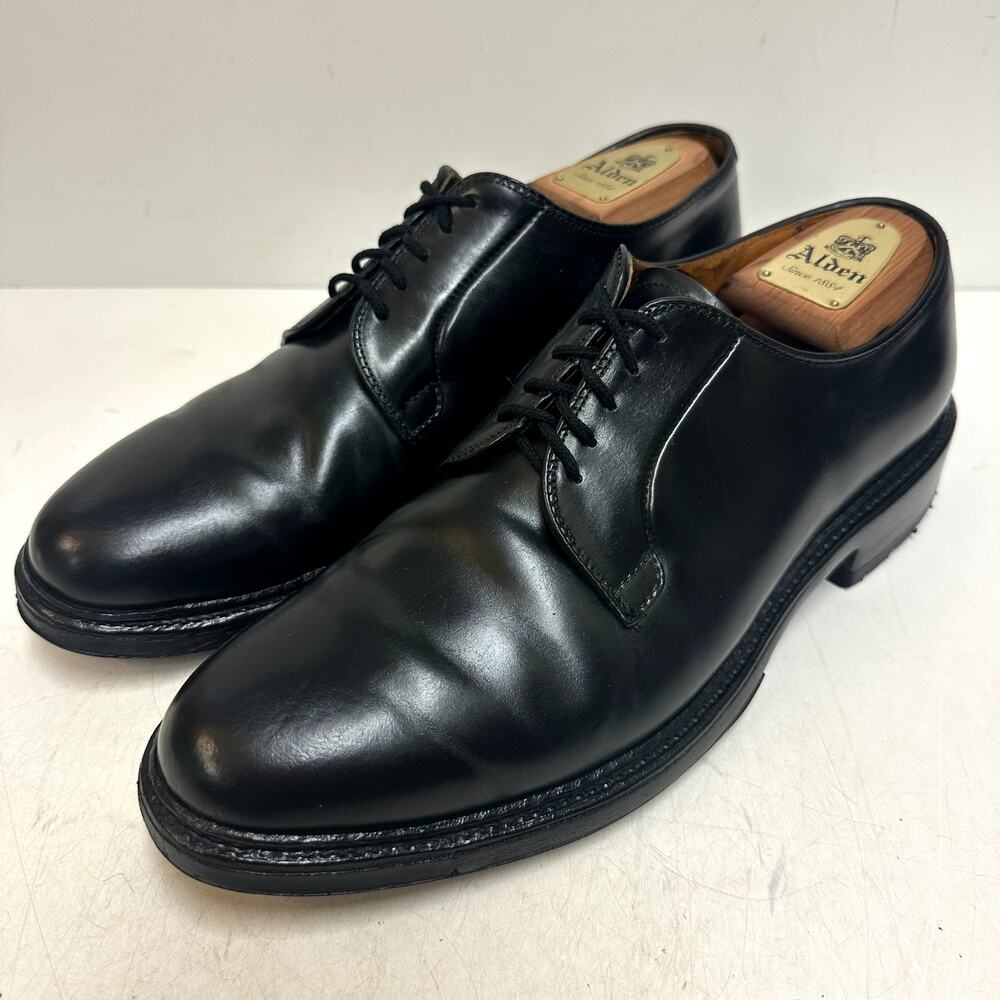 NEW HEELS Alden Black Shell Cordovan Plain Toe Blucher CUSTOM RARE MiUSA 10 B